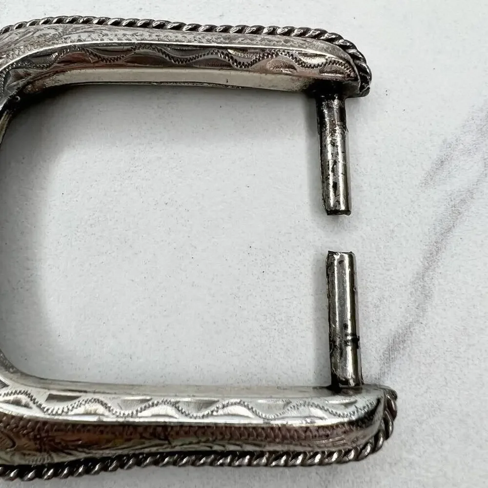 Vintage 1995 Silver Tone Simple Western Style Belt Buckle